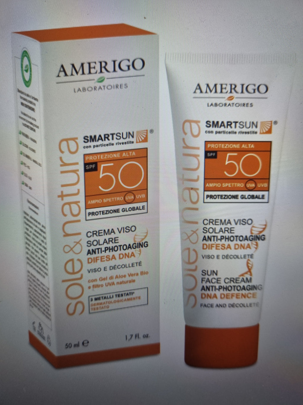 Crema Viso solare Anti Photoaging per Viso e décolleté SPF 50